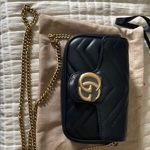 Black Quilted Leather Crossbody Bag